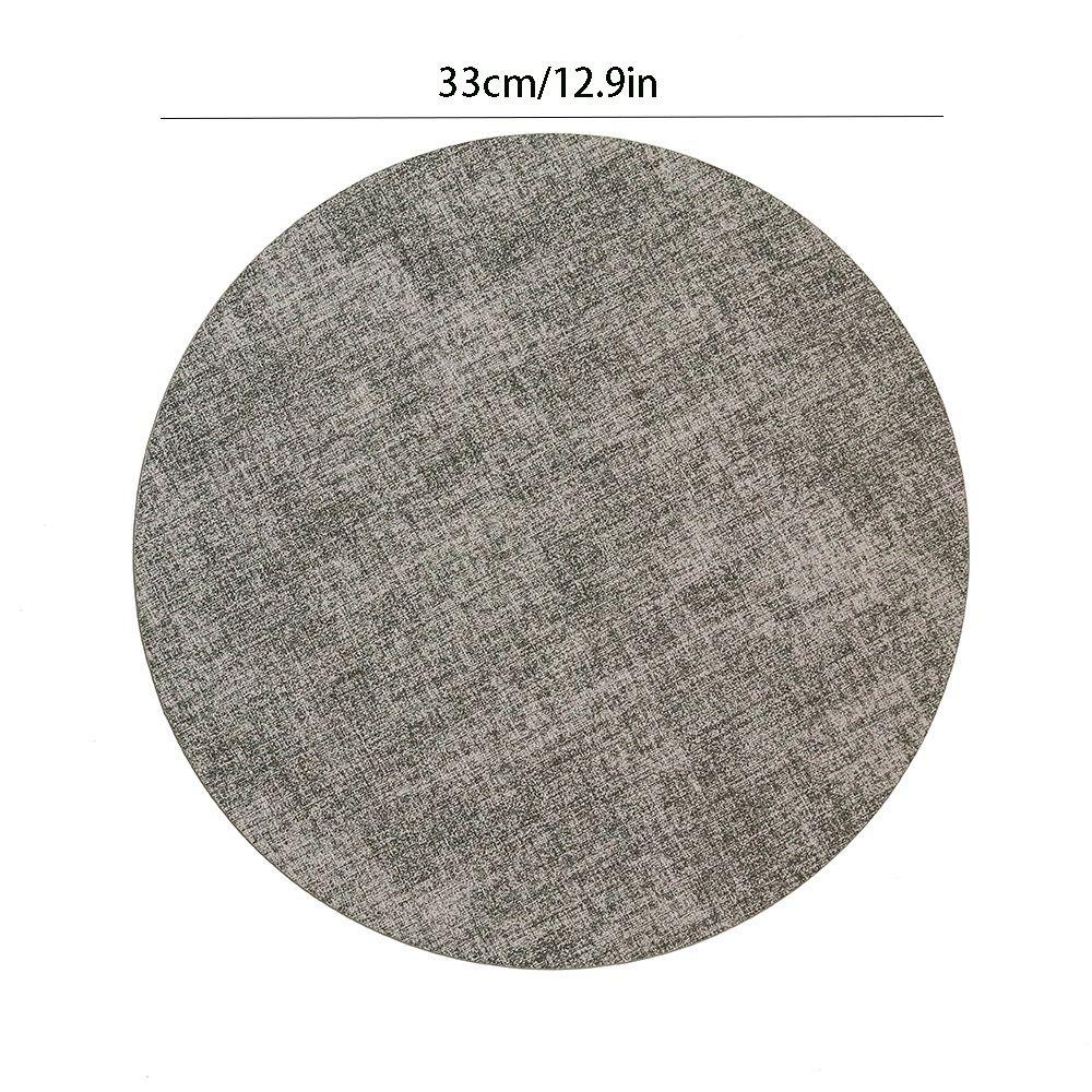 Oil-proof PVC Table Mat 33cm Large Round Placemat Non-Slip Washable Cup Mat Hotel