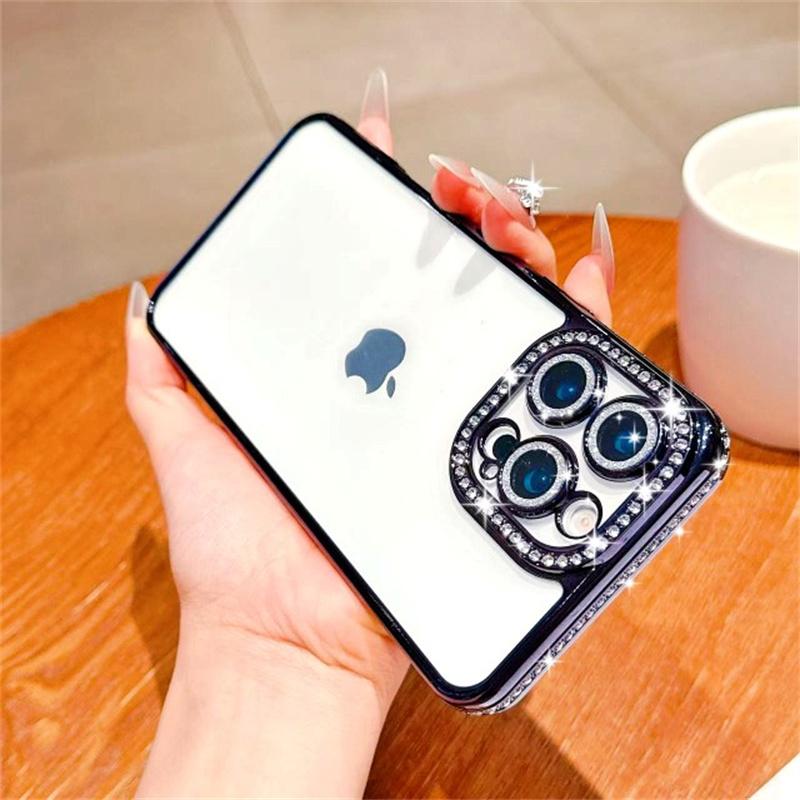 Блестящий чехол с бриллиантами для iPhone 16 15 Pro Max 14 Plus 13 12 Обложка Samsung Galaxy S25 Edge S23 Ultra S24 FE A56 A36 A26 A16 A55 A35 A25 A15 A54 A34 A14