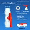 White PE Quick Connector Water Pipe Ball Valve, 4-6 Points, 1-Inch