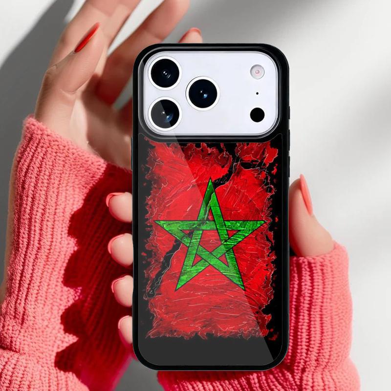 Maroc Morocco Flag Coat Of Arms soft Phone Case for iPhone 17 16 15 14 13 Pro Max Back Cover for 12 11 Pro Coque