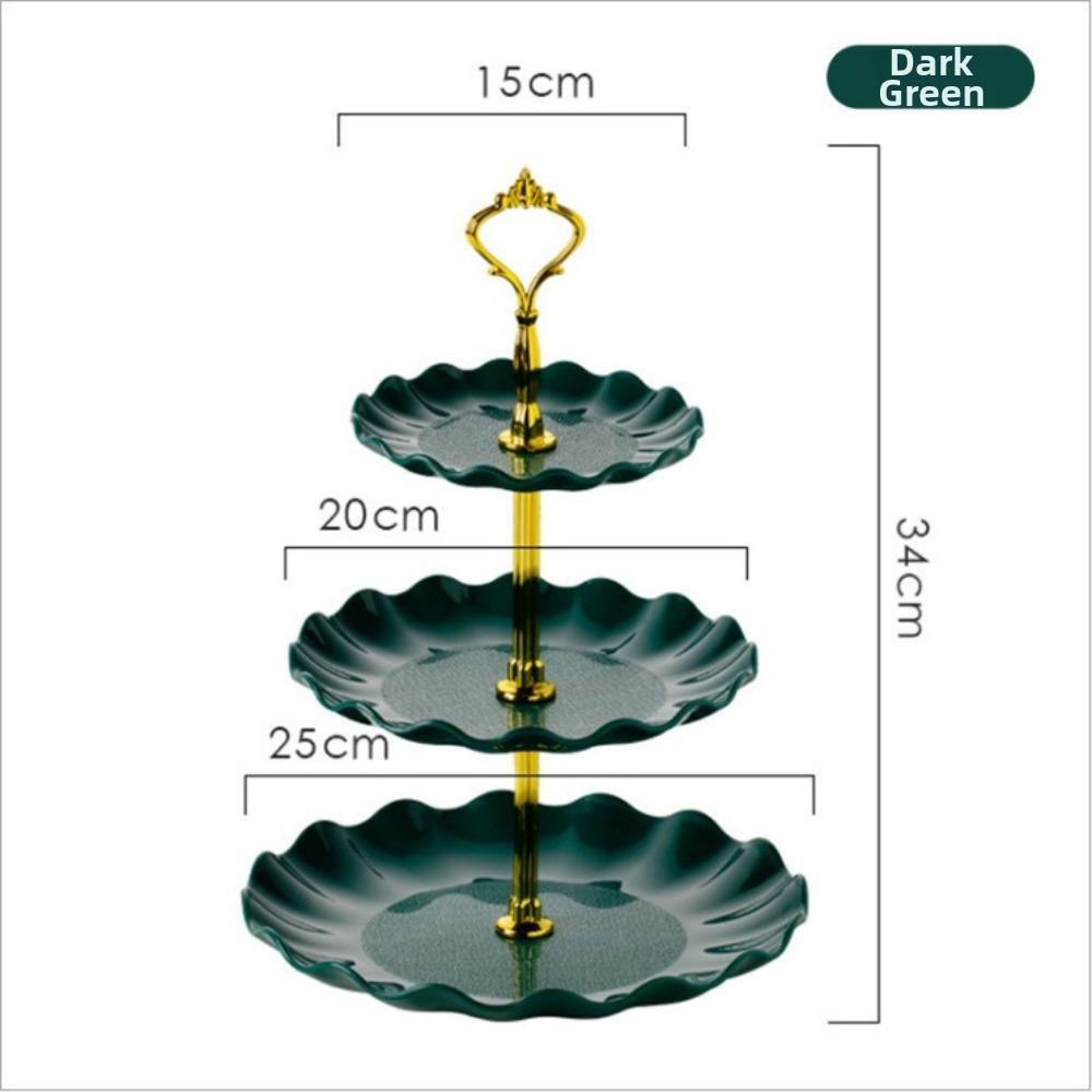 Luxury Fruit Plate Three-layer Dessert Table Decoration for Hotel Living Room