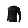 Solid Color Logo Print Tight-Fitting Sports Quick-Dry Long Sleeve Fitness Shirt Men Tops Black AUDSB59-1