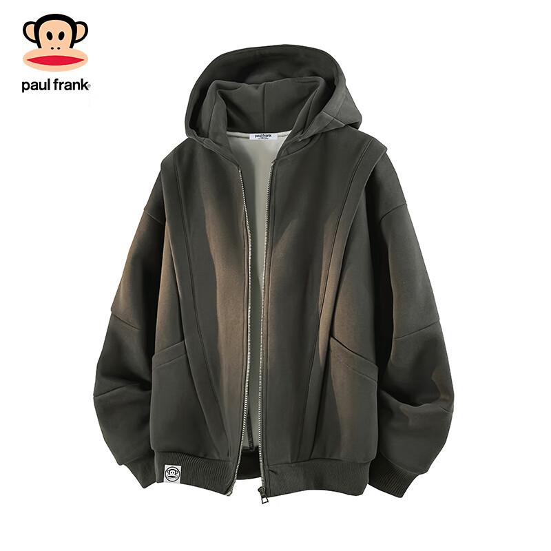paul frank Men's Loose Fit Hooded Zip-Up Sweatshirt