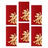 Упаковка из 6 красных китайских конвертов - праздничный набор поздравительных открыток для дней рождения и праздников