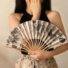Flower Locations Are Sent Randomly Handmade Vintage Pattern Fan Folding Bamboo Fan
