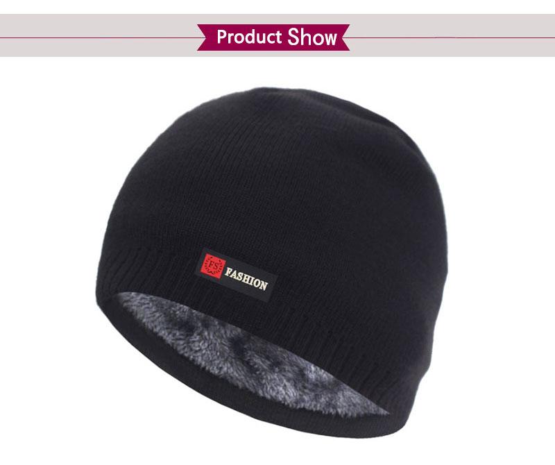Skullies Beanies Мужская зимняя шапка Женские вязаные шапки для мужчин Кепка Зимняя шапка-бини Gorro Толстая теплая меховая шапка без полей Мужская кепка