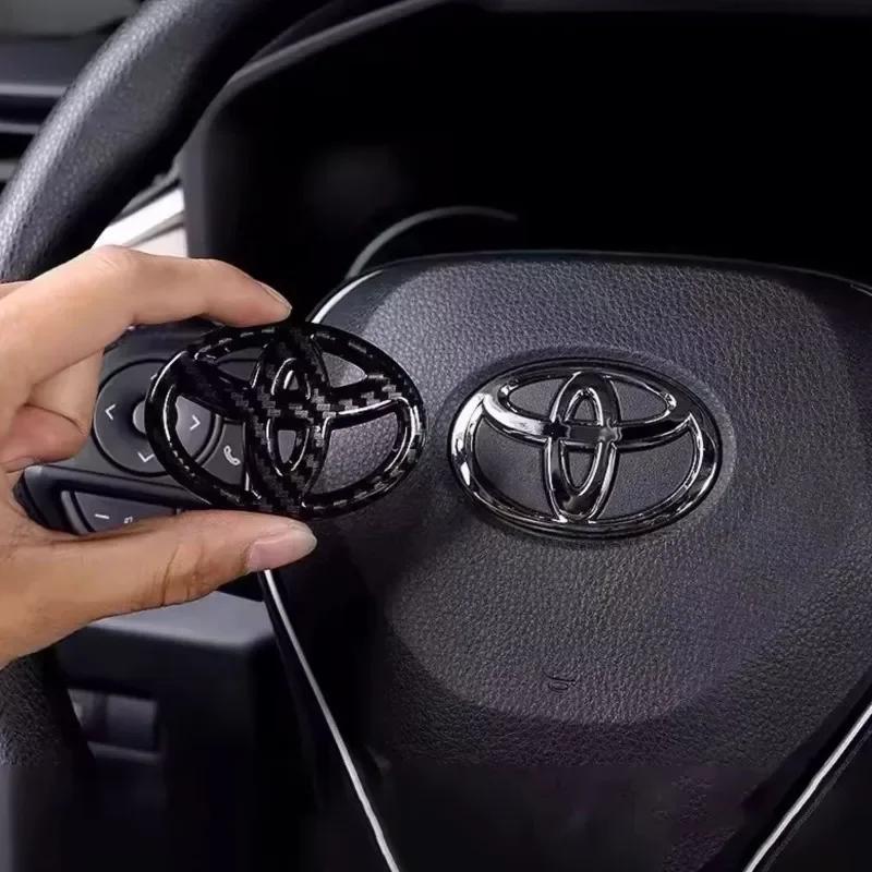 Car Steering Wheel Center Logo Styling Emblem Badge 6.5x4.5cm Sticker for Toyota Corolla Camry RAV4 Yaris Vios Hilux Prius CHR