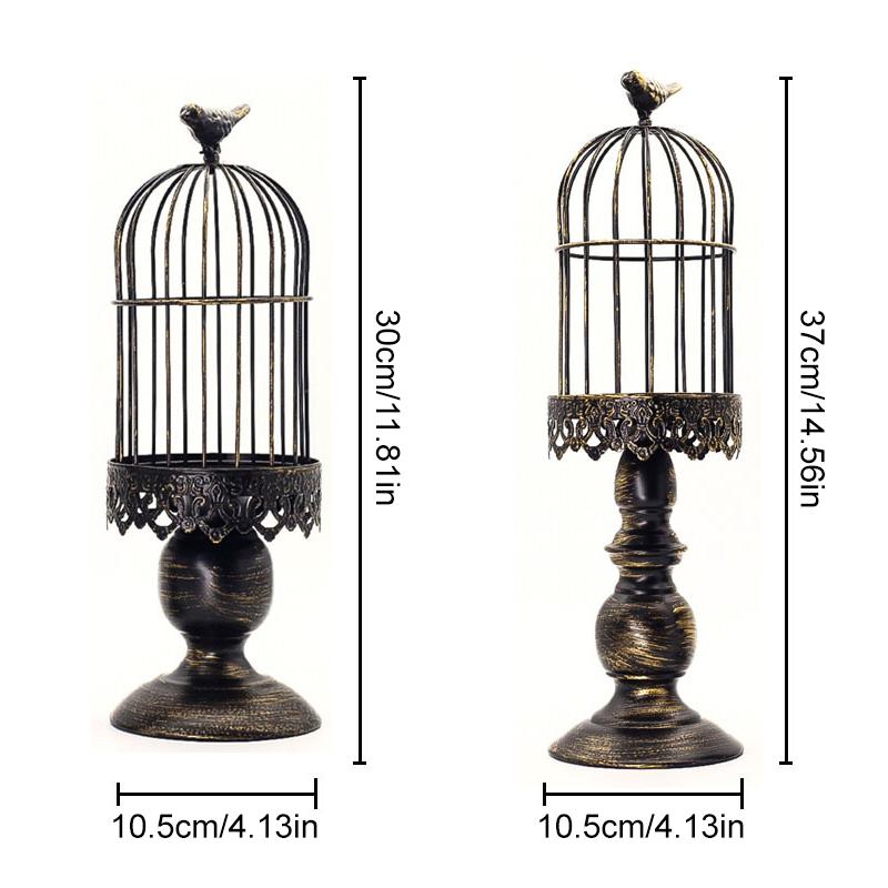 Iron Art Candlestick Home Decor Ornaments Candle Holder Ambience Birdcage Party Supplies