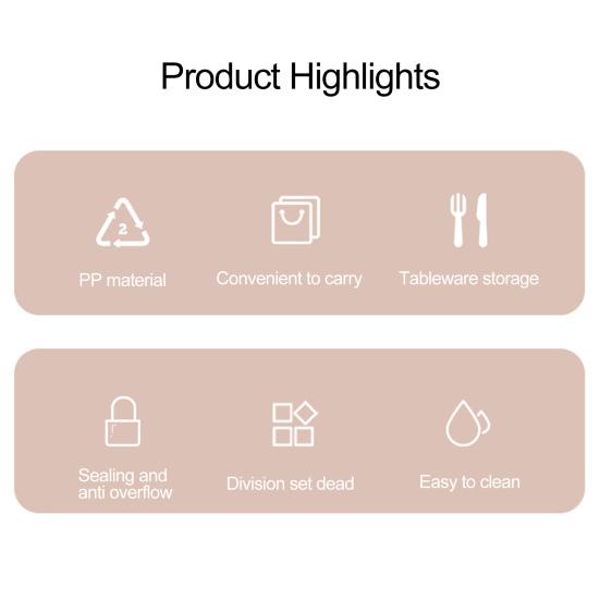 Коробка для обеда Двухслойная коробка для бенто Легко носить с собой Герметичный контейнер для обеда с коробкой для соуса для офисной школы