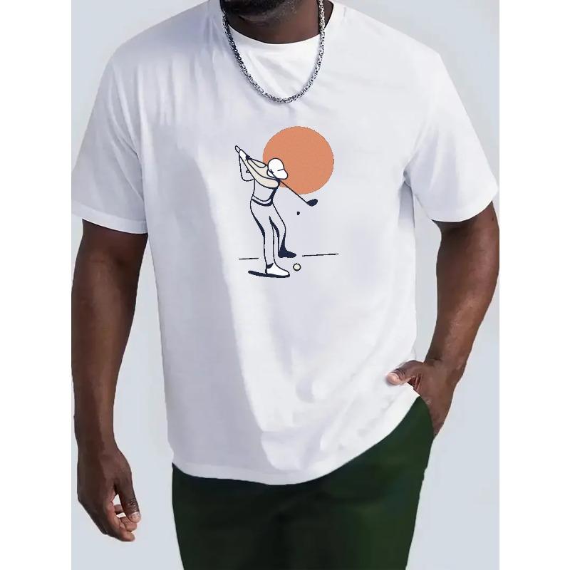 European Size Minimalist Golfer Minimalist Golfer Swinging Wrinkle - Mens T-Shirt - Front Shoulder Fit