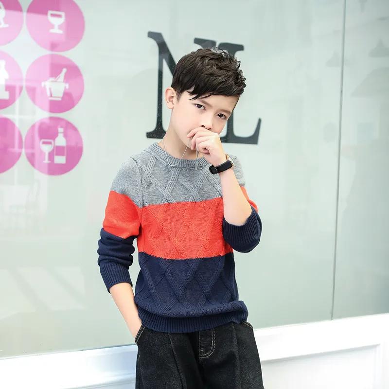 Свитера для мальчиков Осенний детский трикотаж Свитера-пуловеры для мальчиков для больших детей