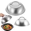 Крышка кастрюли из нержавеющей стали с ручкой. Концентрация тепла для равномерного приготовления сыра. Купол для плавления сыра. Защита от брызг. Аксессуар для сковороды.