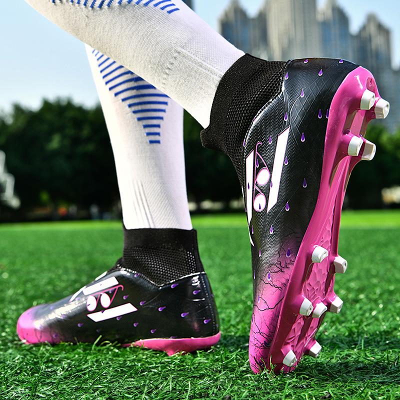 35-45Унисекс футбольные бутсы Молодежные футбольные бутсы большого размера Резиновая мягкая подошва с длинными ногтями AG Профессиональные тренировочные футбольные бутсы с искусственным газоном