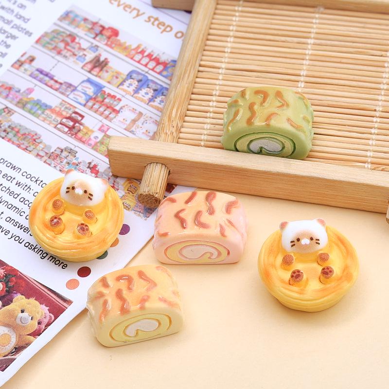 Очаровательные Кошачьи Яичные Тарты DIY Шармы из Смолы: Заколки для волос и украшения для Crocs