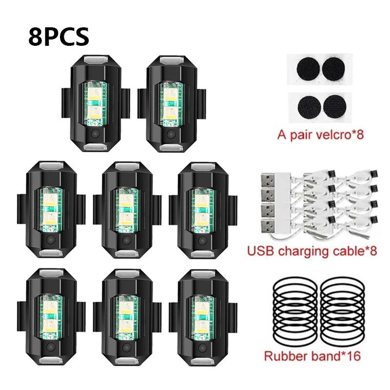 Universal Strobe Light for Motorcycle USB Car Warning Lamp LED Anti-Collision Bike Drone Night Flying Mini Flashing Signal Light