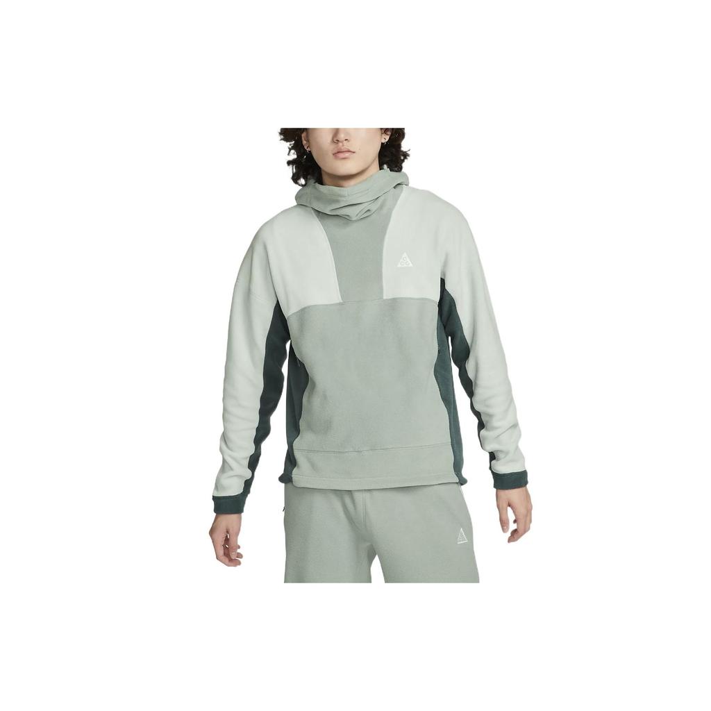 Nike Худи с длинным рукавом ACG Wolf Tree Пэчворк Логотип Мужская Толстовка Цвет: Зеленый Мика DQ5780-330