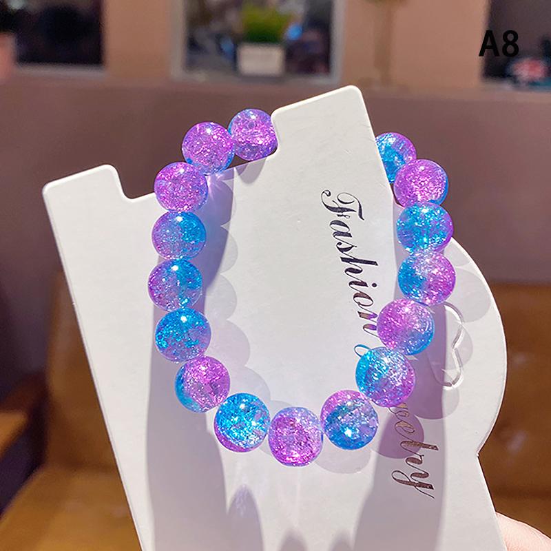 Женский растянутый кварцевый браслет с круглыми стеклянными бусинами, эластичный браслет