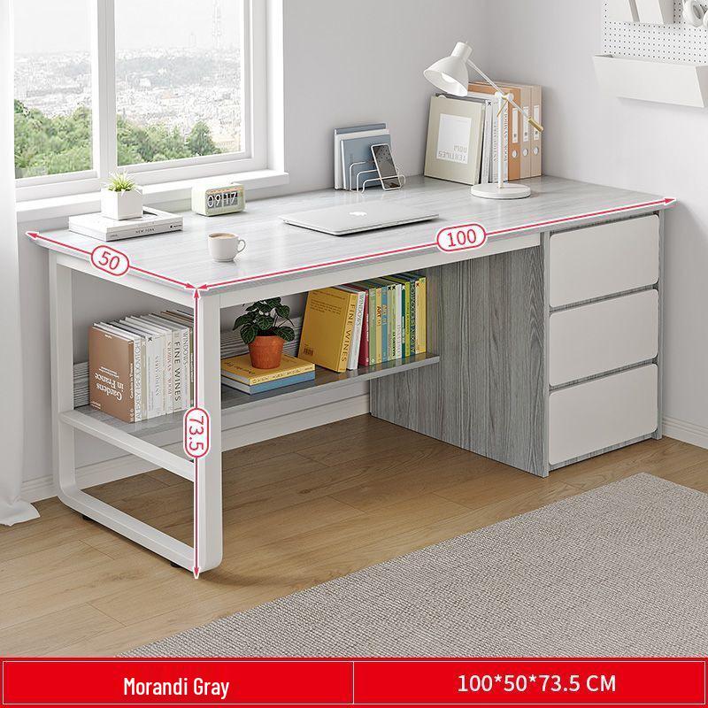 Simple Integrated Computer Desk with Cabinet for Bedroom or Apartment