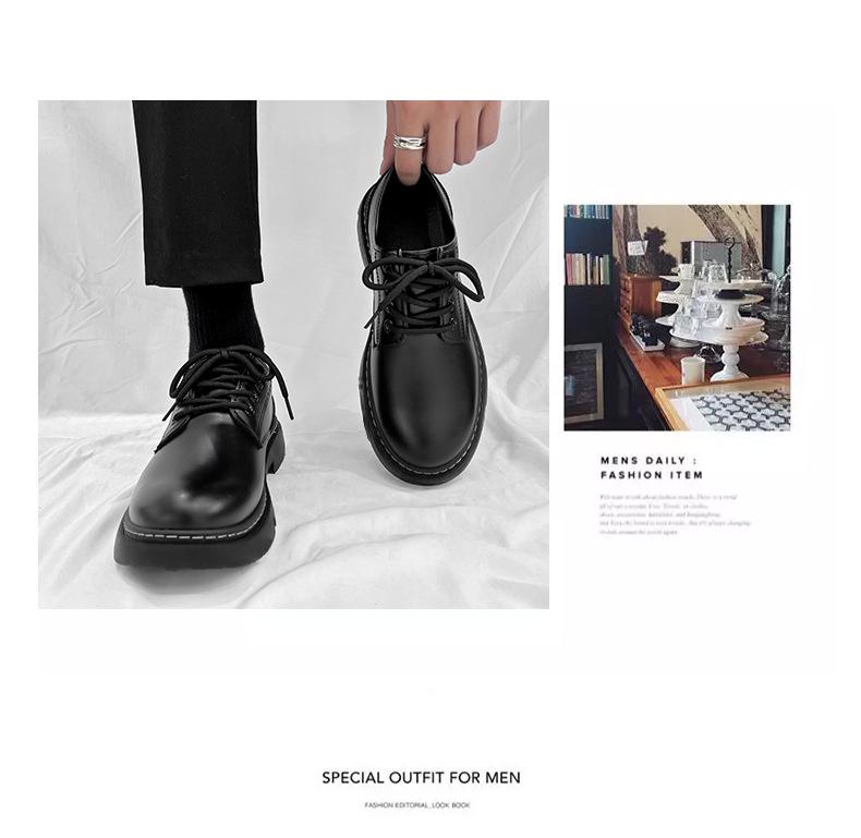 Мужские повседневные черные кожаные ботинки Мартин - Маленькие, Формальные, Деловые, Рабочие туфли