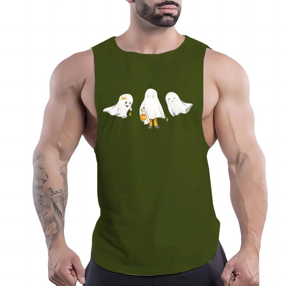 Топ для спортзала, модный спортивный стиль, повседневный жилет без рукавов, рубашка с принтом куклы на Хэллоуин, мужской спортивный жилет для баскетбола на открытом воздухе, быстросохнущий