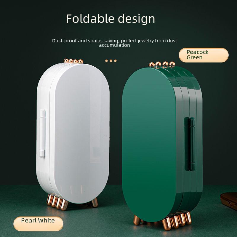 Многофункциональная складная шкатулка для хранения украшений, сережек и ожерелий
