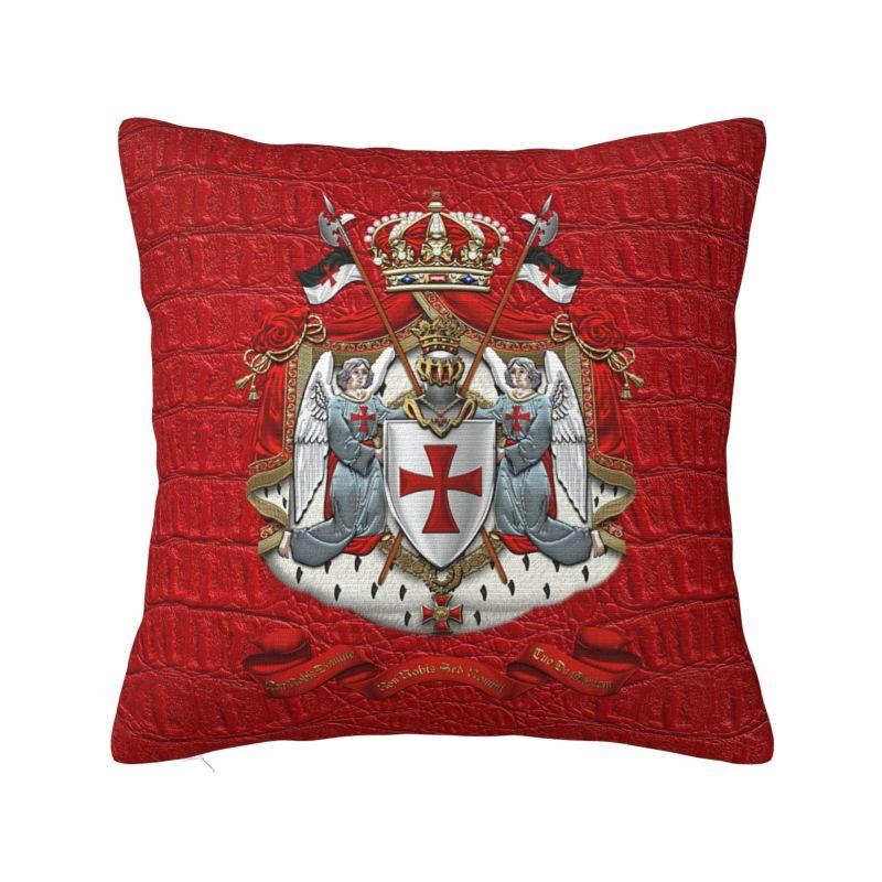 Custom Malta Knights Cross Cushion Cover Polyester Knights Templar Crusades Pillow for Sofa Car Square Pillowcase Bedroom