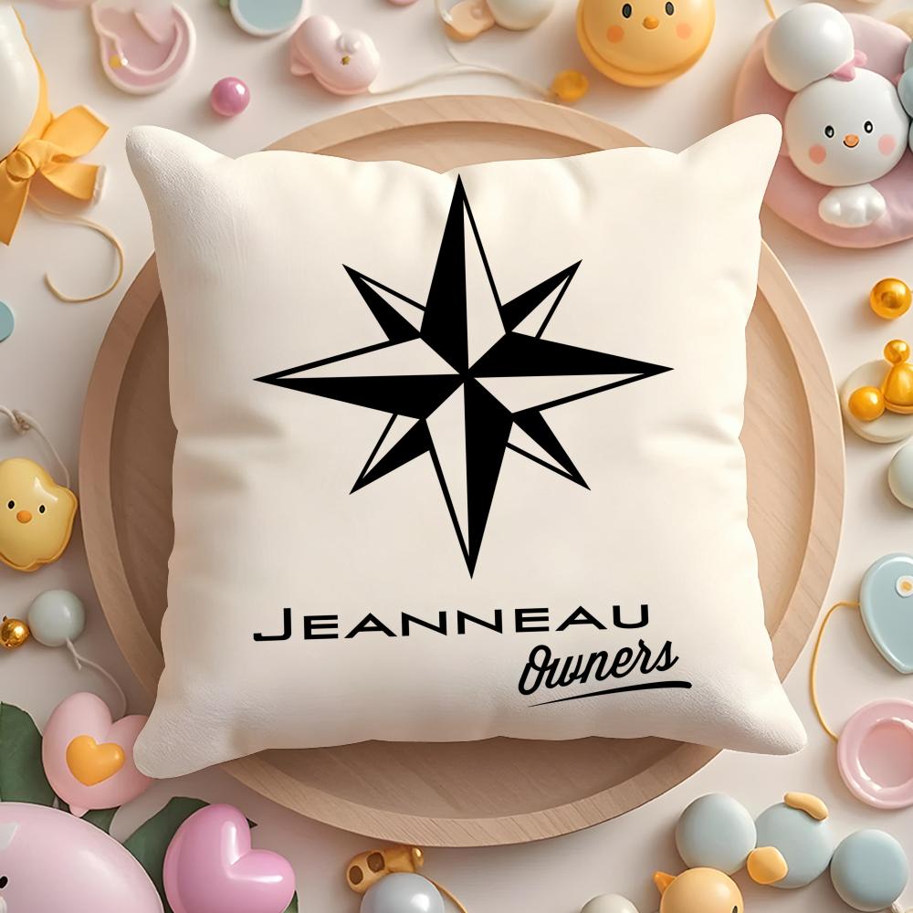 Чехол на подушку с логотипом J-Jeanneau Yachts для дома и автомобиля, многоцелевой - Двусторонний, Мягкий и прочный для ежедневного использования