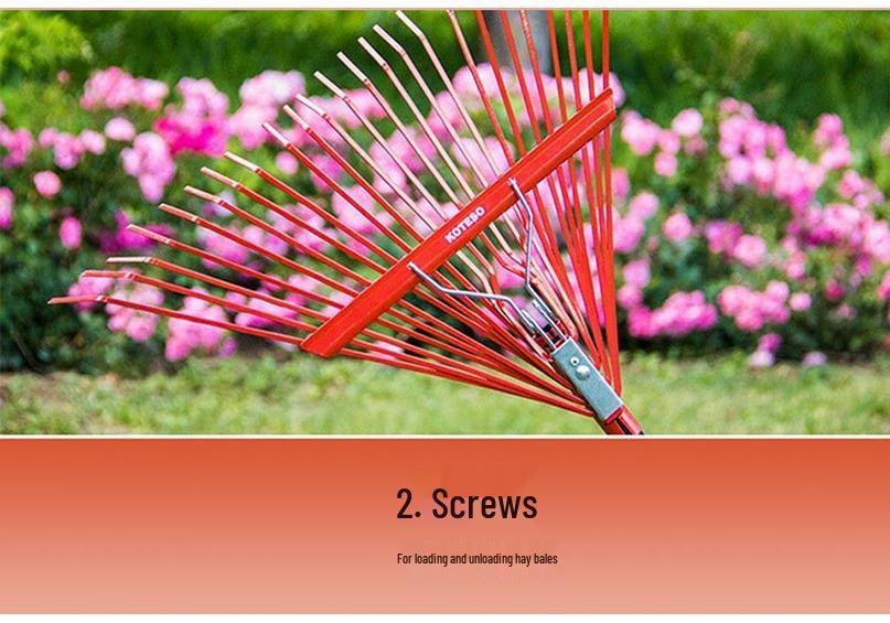 Old Man Head KT818 24-Tooth Iron Garden Rake for Leaves and Grass