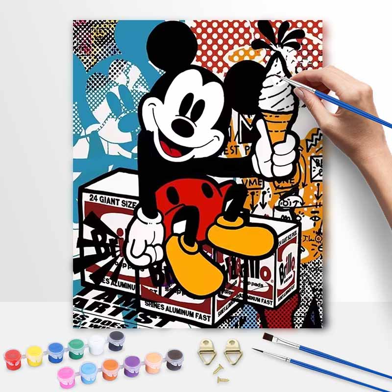 Disney Поп-арт Микки Маус картина маслом по номерам набор для рисования ручная работа DIY декор для дома подарки настенное искусство холст картина принадлежности для творчества