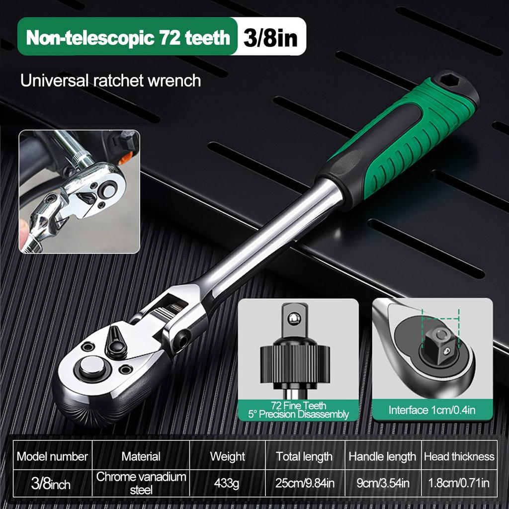 72 зуба 1/4" 3/8" 1/2" регулируемый удлинитель гаечный ключ с трещоткой длинный вращающийся телескопический ключ с трещоткой гаечный ключ