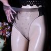 1D Ультратонкие трусы Блестящие Прозрачные Бесшовные Сексуальные Шелковистые В горошек Нижнее белье Большого размера Женское нижнее белье