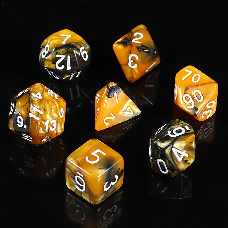 Новые 7 шт./лот, двойные цветные игральные кости, многогранные настольные игры, цифровые игральные кости D20 D12 D10 D8 D6 D4, настольные игральные кости