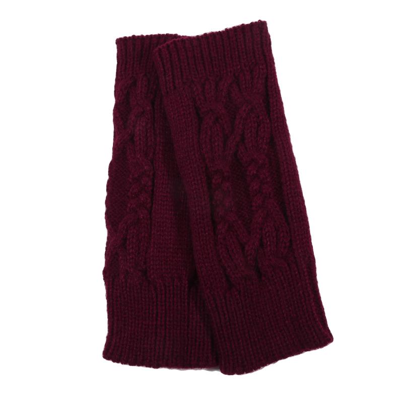 1 пара зимних вязаных перчаток без пальцев, теплые однотонные полуварежки, короткие вязаные варежки для женщин и мужчин