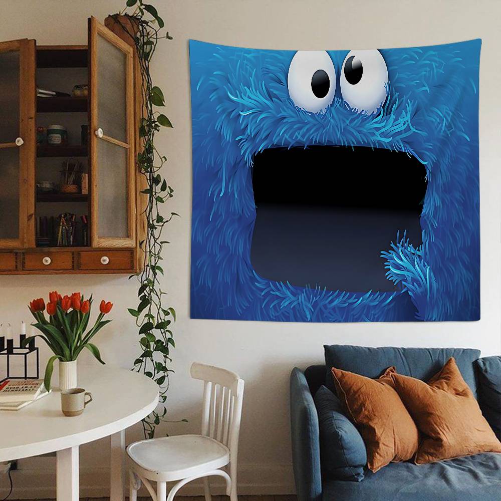 Sesame Street Cartoon Tapestry Art Printing Art Science Fiction Room Home Decor Wall Art Decor