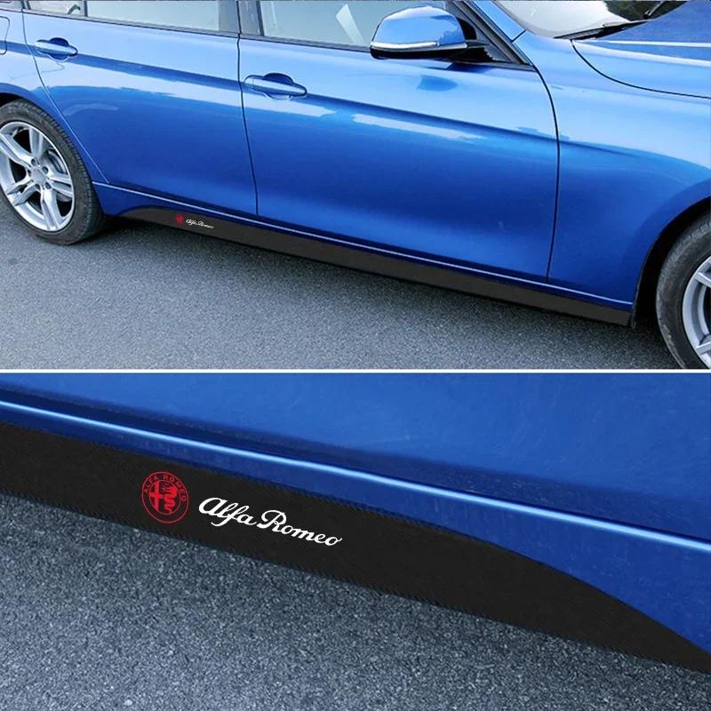 Hub Caps 2Pcs Car Door Side Stripes Skirt Sticker Body Vinyl Decal Car Styling For Alfa Romeo 147 159 156 Giulietta Giulia Mito zr1