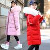 Детская пуховая куртка для девочек средней длины в корейском стиле, стильное зимнее утепленное пальто для детей среднего и большого размера