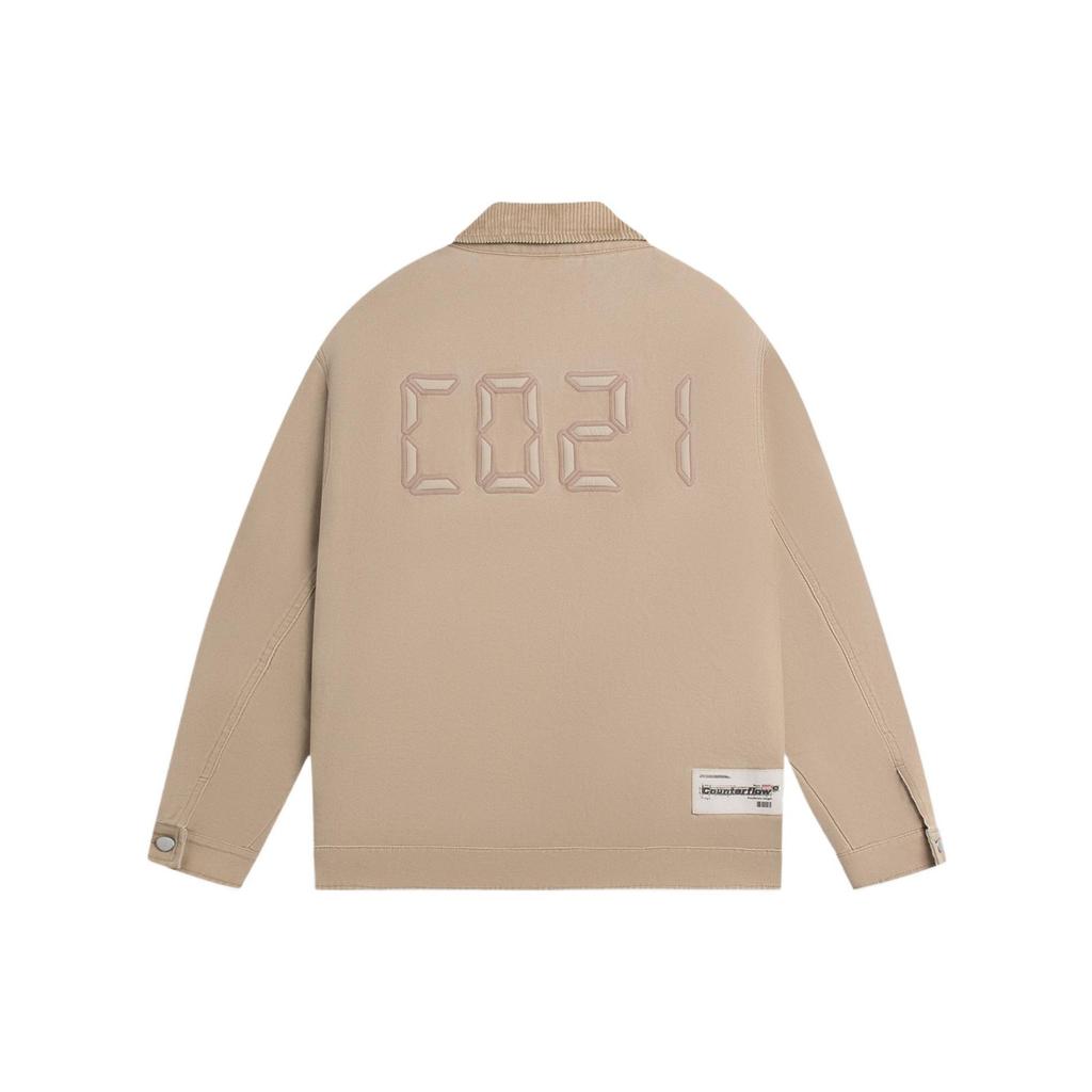 Li Ning CF Sport Fashion Series FW22 куртка с логотипом на молнии и воротником-молнией мужская куртка абрикосового цвета AJMS131-4