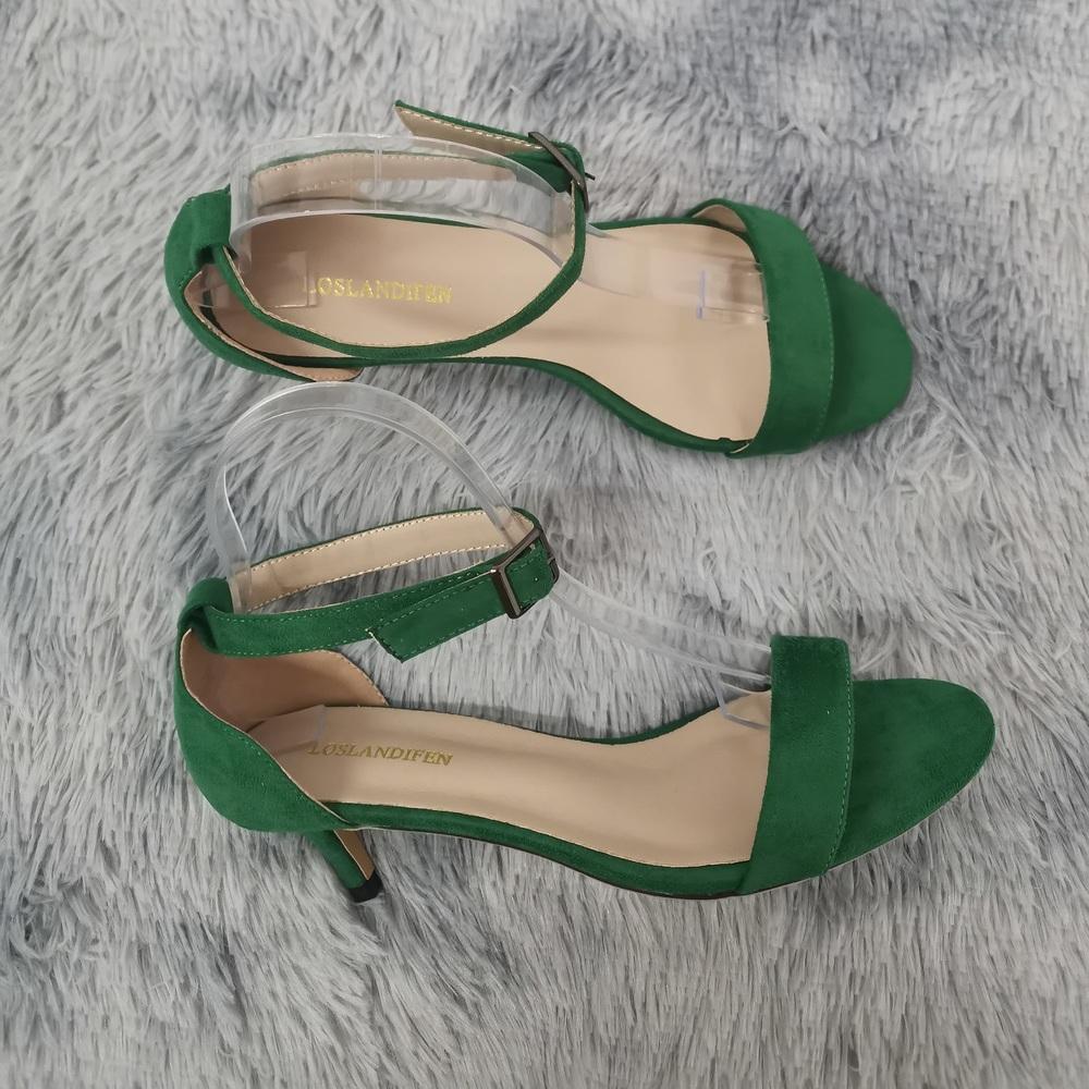 LOSLANDIFEN женские босоножки летние на низком каблуке с ремешком на щиколотке босоножки с открытым носком сексуальные высокие свадебные туфли для вечеринки обувь