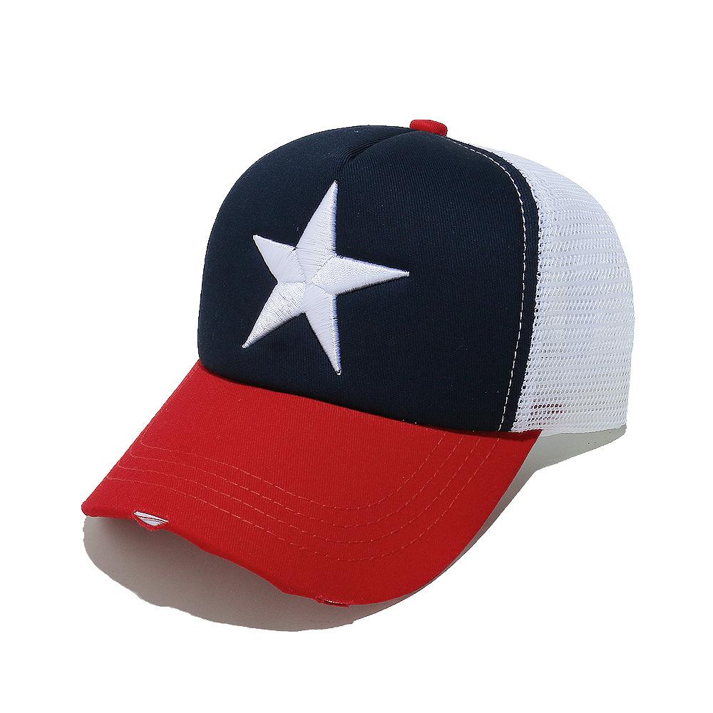Streetwear 3D Star Embroidery Mesh Baseball Cap Summer Snapback Hip Hop Cap Outdoor Y2K Blocking Trucker Hat for Women Men