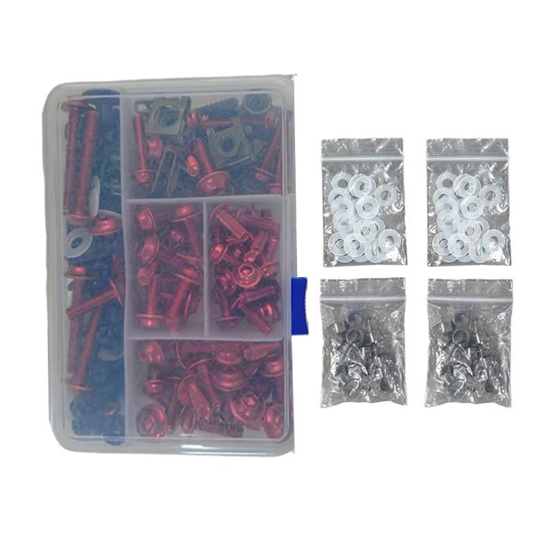 195pcs Motorcycle Fairing Bolts Kit Aluminum Windshield Cover Screws Nuts Set Custom Bike Assembly