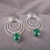Malachite Earrings, 925 Solid Sterling Silver Earrings Handmade Gemstone Jewelry, Gifts For Wife Brand New Earrings Gift For Women
