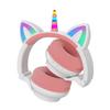 Беспроводные Bluetooth-наушники со светодиодными ушками кошки-единорога