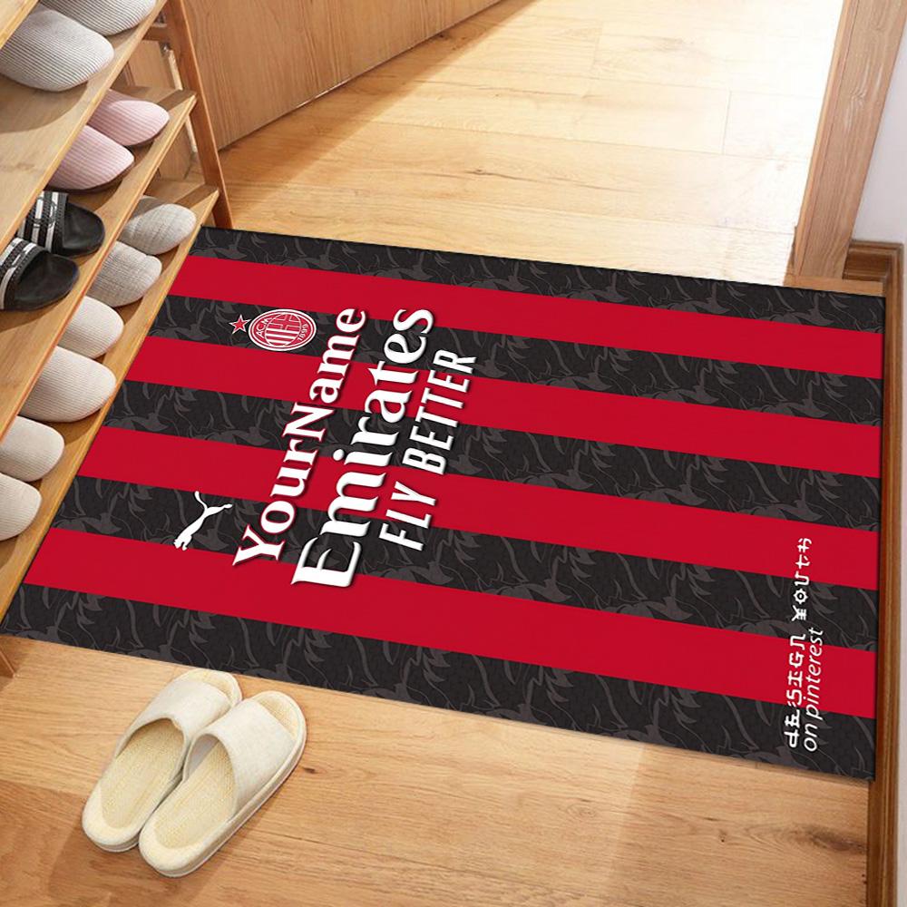 Ac Milan Personalized Text Area Rug Suitable for Living Rooms Playrooms Dining Room Bedrooms Anti-slip Rug Decorate Offices Wedding Party Gift