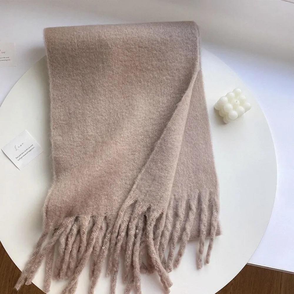 2025 20 Colors Solid Color Scarf Soft Women's Pashmina Shawl Thickened and Warm Scarves Large Cashmere Shawl