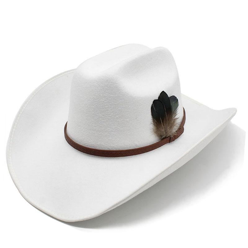 Autumn Western Hat Woolen Gentleman Hat Men's Cowboy Hat