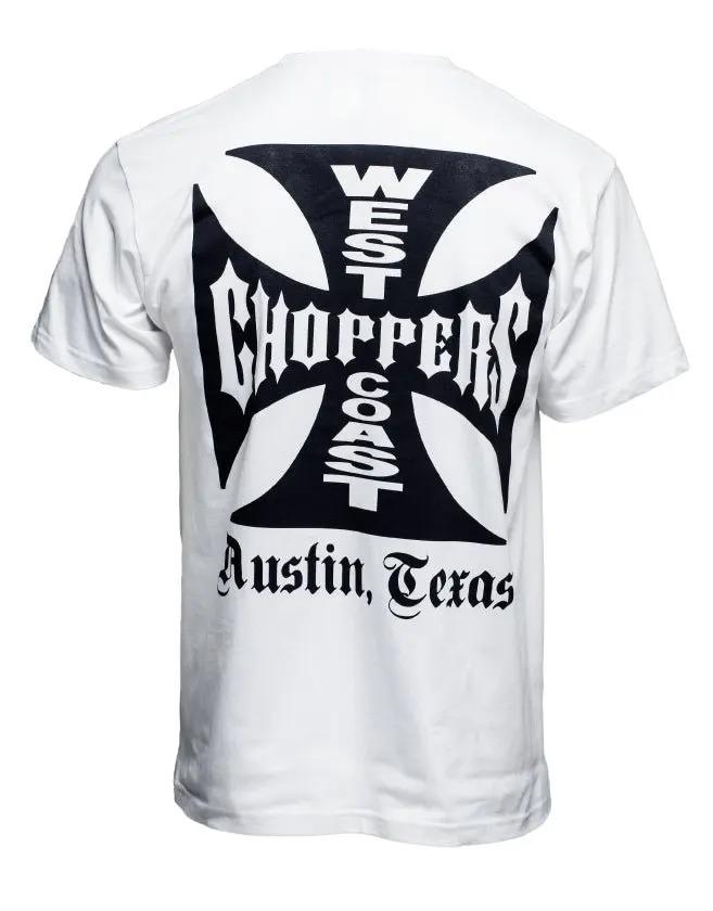 Мужская повседневная футболка с коротким рукавом в американском ретро-стиле West Coast Choppers "West Coast Iron Cross"
