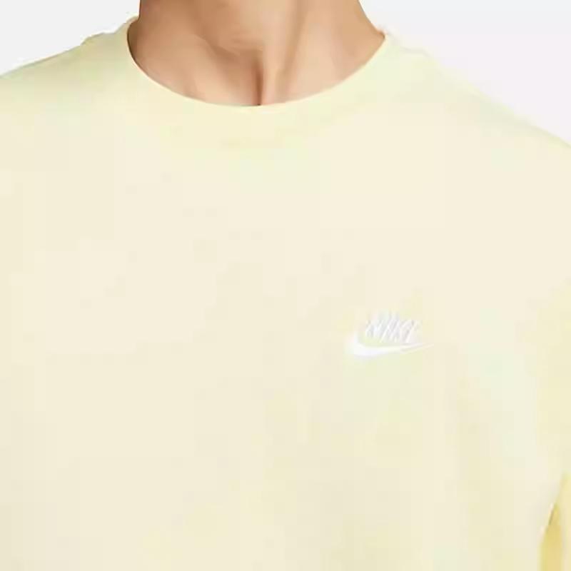 Nike Sportswear Club Fleece Embroidered Logo Crewneck Sweatshirt Men Tops Light-Yellow BV2663-744