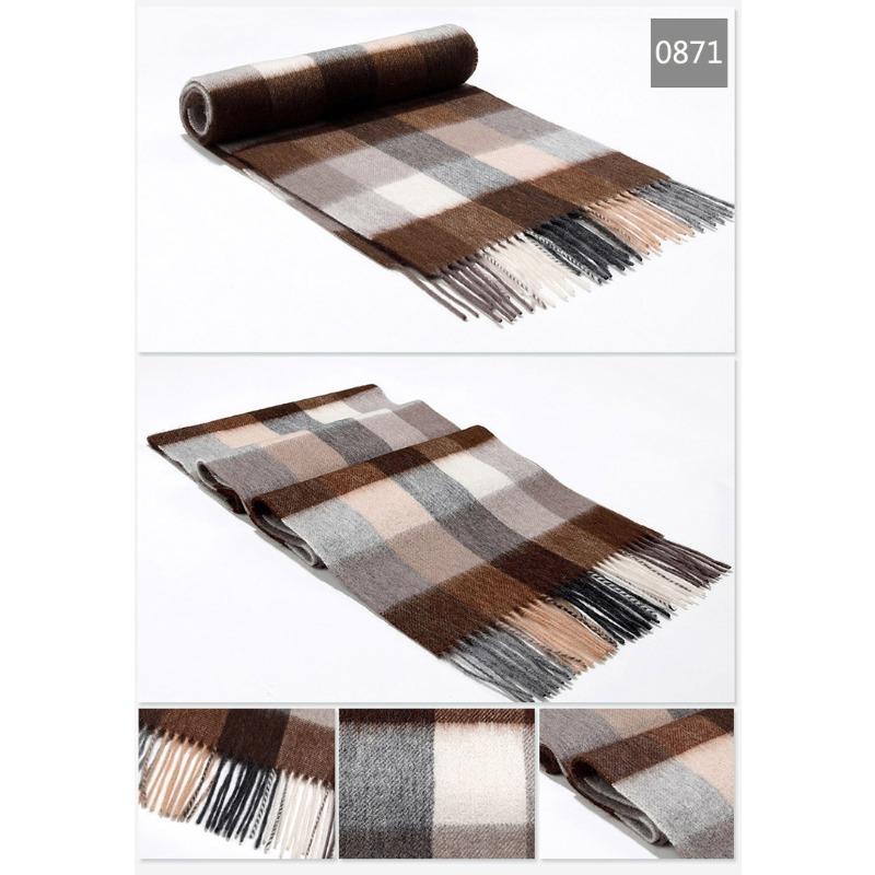 Шарф из чистой шерсти, осенне-зимний шарф, основовязаный классический клетчатый теплый шарф из овечьей шерсти, унисекс