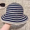Women S Retro Striped Bucket Hat Summer Breathable Sun Protection Beach Hat