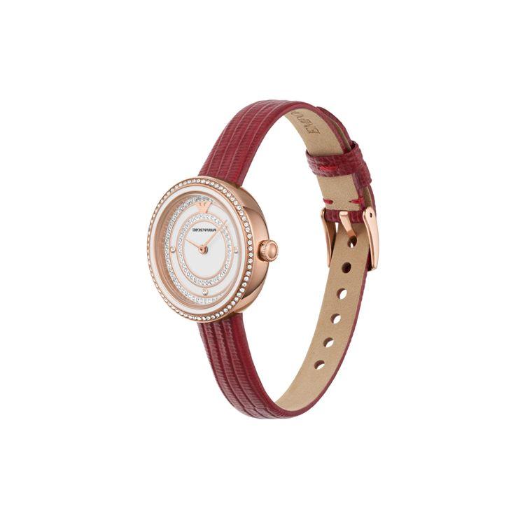 Emporio Armani Watch Quartz Movement Leather Strap 30Mm White Dial 30M Water Resistant Women watches AR11532